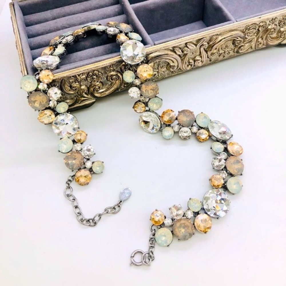 Vintage Crystal Rhinestone Statement Necklace